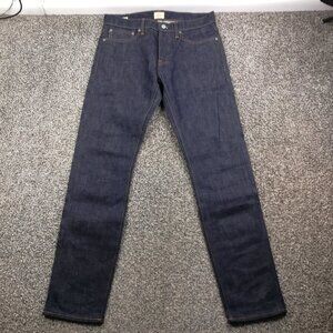 2020 J Crew Jeans 484 Slim Fit Japanese Selvedge Raw Indigo Stretch Mens 32x33